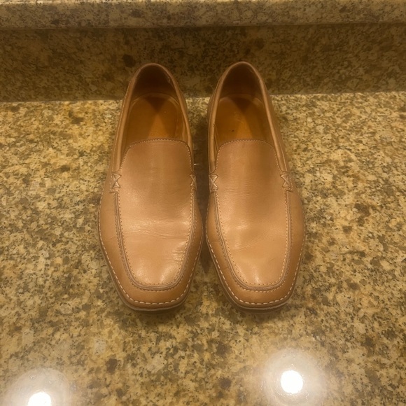 Bruno MAGLI Loafers Tan Smooth Leather  Shoes Size 8.5 M Loretto Italy - Picture 2 of 11